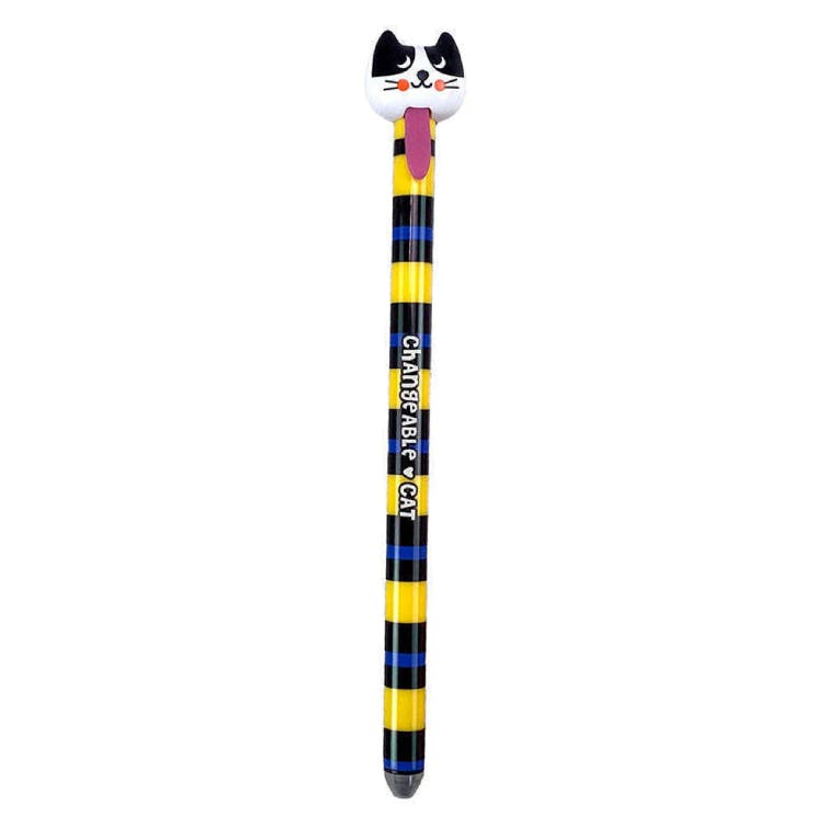 Gim Erasable Gel Pen CAT YELLOW Στυλό που Σβήνει Μπλε Μελάνι 300-01204