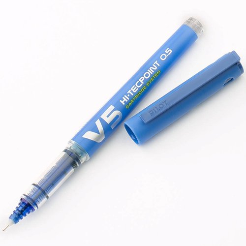 Pilot Στυλό Υγρής Μελάνης με αμπούλα 0.5mm Fine με Μπλε Mελάνι V5 HI-TECPOINT CARTRIDGE BXC-V5-L