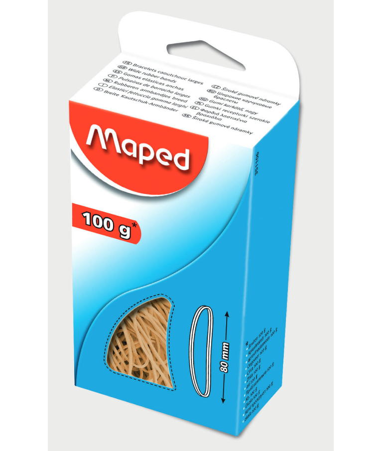 MAPED - Maped Λάστιχα Ανοιχτόχρωμα 80mm σε Κουτί Βάρους 100gr 351106