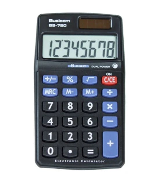 BUSICOM - Busicom BS-720 Αριθμομηχανή Κομπιουτεράκι Τσέπης 8 ψηφίων 114Χ065 8DΙG DUΑL JUΜΒΟ DΙSΡLΑΥ 11,4x0,65  BS-720