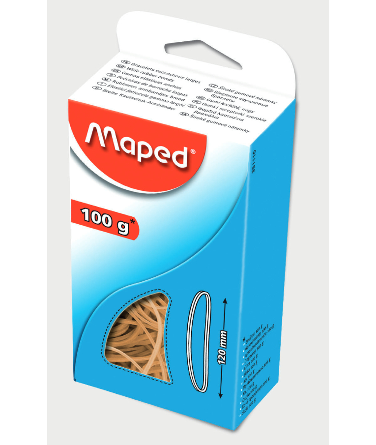 MAPED - Maped Λάστιχα Ανοιχτόχρωμα 120mm σε Κουτί Βάρους 100gr 351110