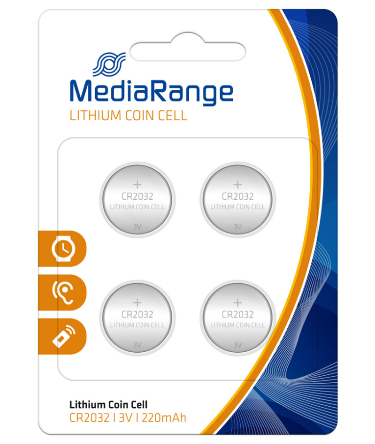 MEDIARANGE - CR2032 3V Μπαταρία Λιθίου Media Range Coin Cells / 4 Pack (MRBAT132)