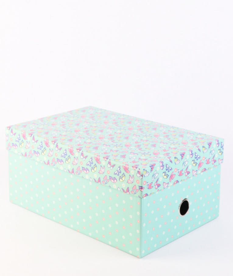Συρταροθήκη  Blog Κουτί Αποθήκευσης  Βάση με Καπάκι Λουλούδια και Πεταλούδες ΜxΠxY 31x21x14  105759