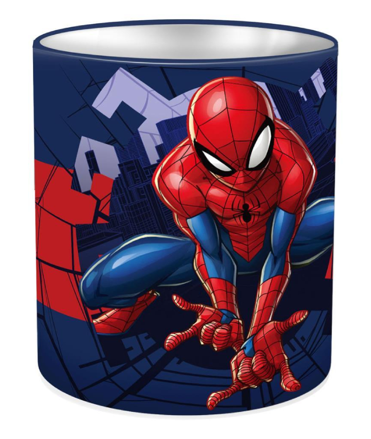 ΔΙΑΚΑΚΗΣ - Μολυβοθήκη Μεταλλική Μπλε Στρογγυλή Spiderman 10 εκ διάμετρος  χ 11 υψος 508150