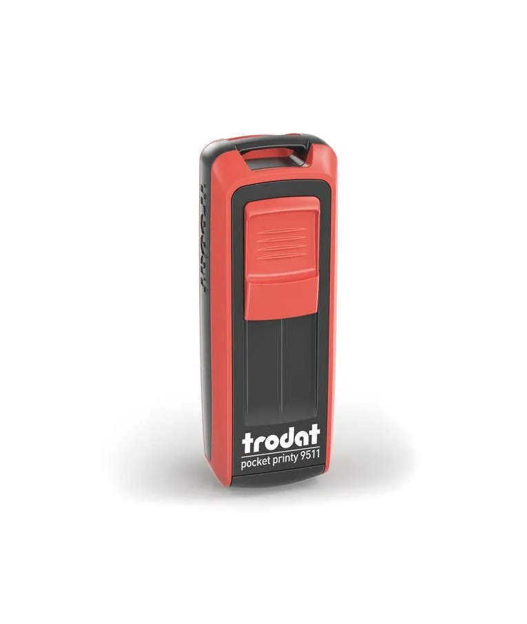 TRODAT - Σφραγίδα  Pocket Printy 9512  Κόκκινο Σώμα με Ταμπόν - Μελάνι Μαύρο Διάσταση 47x18 mm 47475