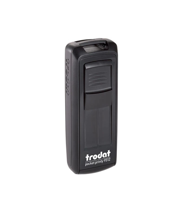 TRODAT - Σφραγίδα  Pocket Printy 9512 Μαύρο Σώμα με Ταμπόν - Μελάνι Μαύρο διάσταση 47x18 mm 47475