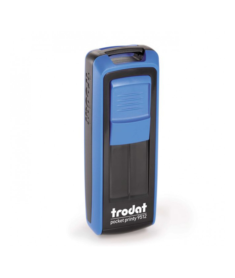 TRODAT - Σφραγίδα  Pocket Printy 9512 Μπλε Σώμα με Ταμπόν - Μελάνι Μαύρο διάσταση 47x18 mm 148920