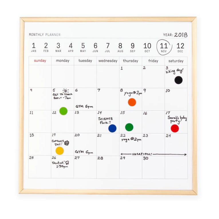  Magnetic White Board Calendar Ημερολογιακός Πίνακας Λευκός Μεγάλος Μαγνητικός  34x34 cm MH76-L