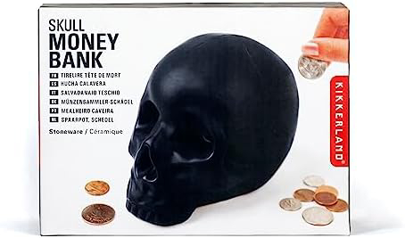  Skull Money Bank - Κουμπαράς σε Σχήμα ΚΡΑΝΙΟ Μαύρος  11x16.5x11.5cm  ΡΒ16