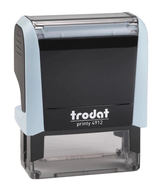 TRODAT - Σφραγίδα  4913 Printy 4.0 Παστέλ Γαλάζιο Σώμα με Ταμπόν - Μελάνι Μπλε διαστ 58x22 mm 186892