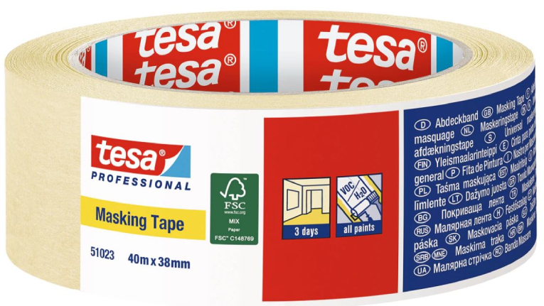 tesa Professional Masking Tape Ταινία Μασκαρίσματος - Χαρτοταινία Μπεζ 38 mm x 40 M 51023-00014
