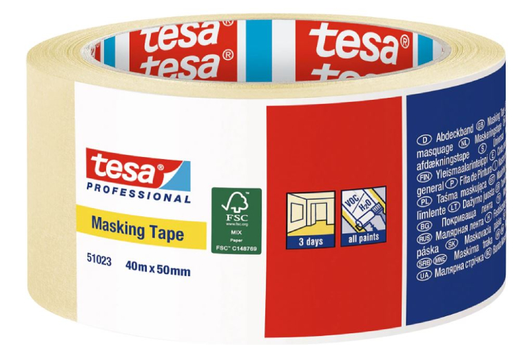 tesa Professional Masking Tape Ταινία Μασκαρίσματος - Χαρτοταινία Μπεζ 50 mm x 40 M 51023-00015
