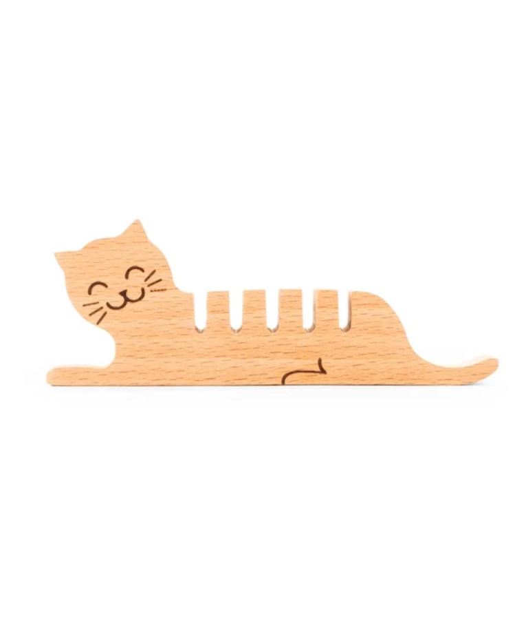 KIKKERLAND -  Kitty Cable Organizer - Ξύλινη Θήκη Οργάνωσης Καλωδίων με 5 υποδοχές  US244