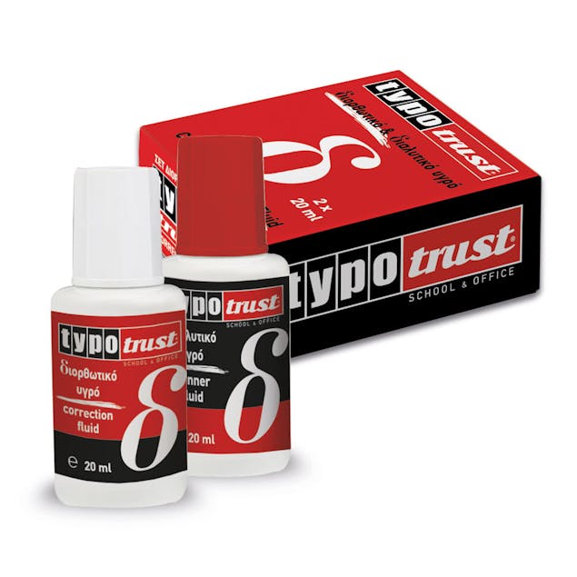 TYPOTRUST - Typotrust Διορθωτικό Υγρό Blanco και Διαλυτικό Thinner 2x20ml TC6022