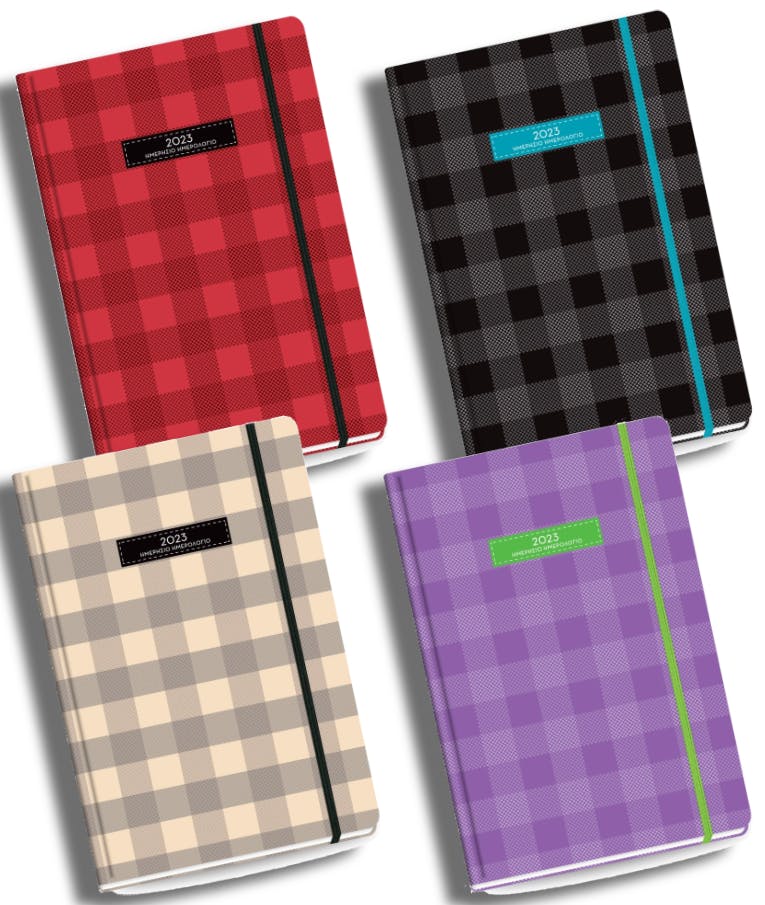 2023 Ημερήσιο Ημερολόγιο Flex ΗB Plaid Daily Diary 14x20 74.10664 The Writing Fields