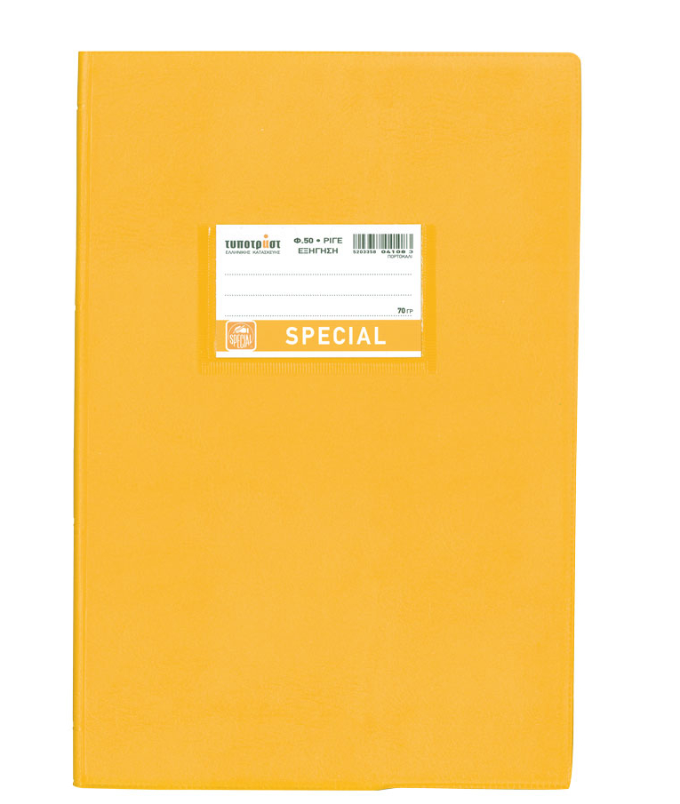 TYPOTRUST - Typotrust Τετράδιο Εξήγηση Καρφίτσα Ριγέ Β5 50φυλλο Special Κίτρινο 4107