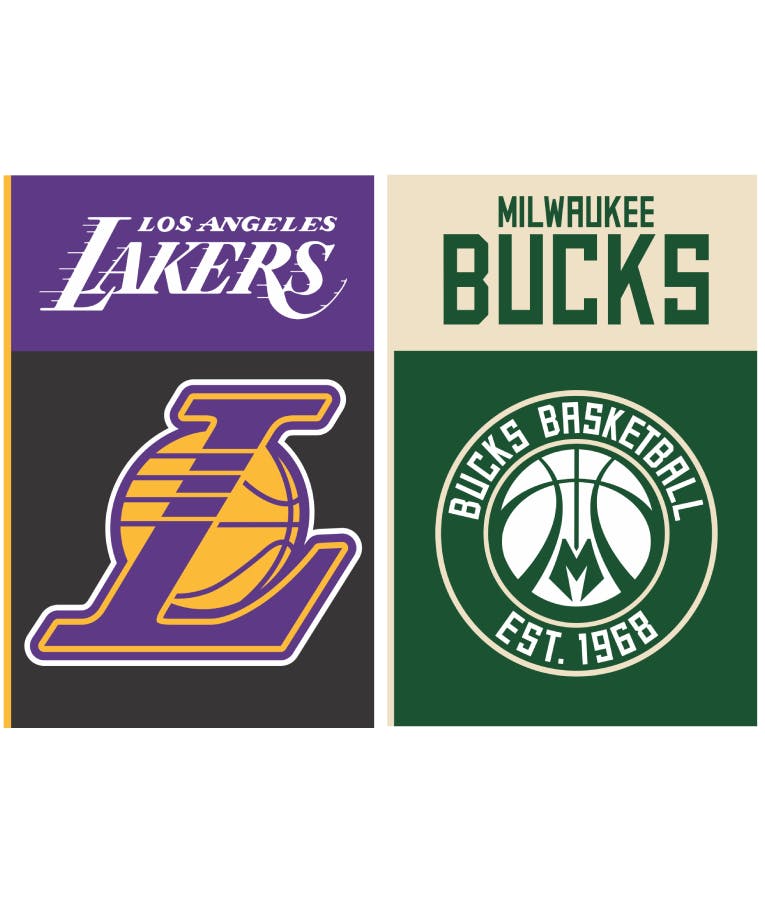 40Φ Notebook Τετράδιο Καρφίτσα NBA MILWAUKEE BUCKS - LOW ANGELES LAKERS Ριγέ Β5 17x25 338-95400