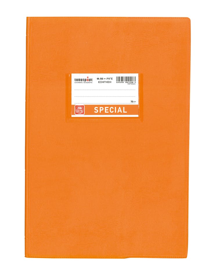 Typotrust Τετράδιο Εξήγηση Καρφίτσα Ριγέ Β5 50φυλλο Special Πορτοκαλί 4108