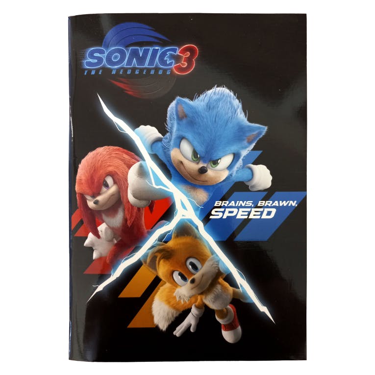 40Φ Notebook Τετράδιο Καρφίτσα SONIC 3 THE HEDGEHOG  Ριγέ Β5 17x25cm   Gim 334-86400