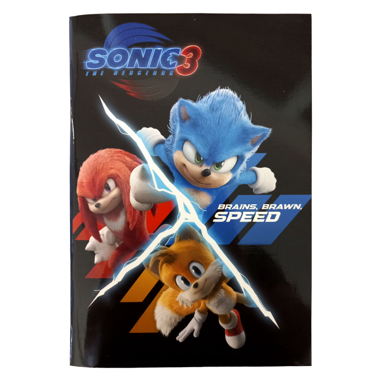 GIM - 40Φ Notebook Τετράδιο Καρφίτσα SONIC 3 THE HEDGEHOG  Ριγέ Β5 17x25cm   Gim 334-86400