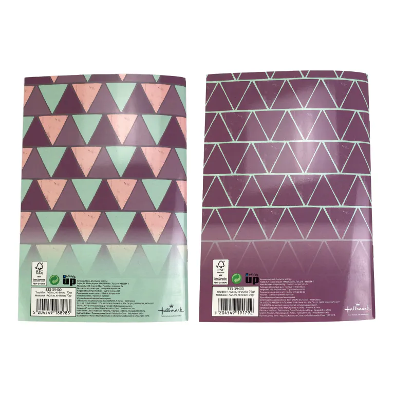 GIM - HALLMARK 40Φ Notebook Τετράδιο Καρφίτσα PATERN-MONOCHROME Ριγέ Β5 17x25cm 333-39400