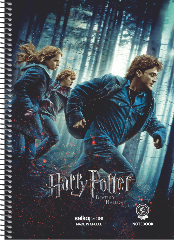 Α4 Τετράδιο Σπιράλ Salko Paper Harry Potter 2 Θεμάτων Ριγέ 60φύλλων 21x29 7307
