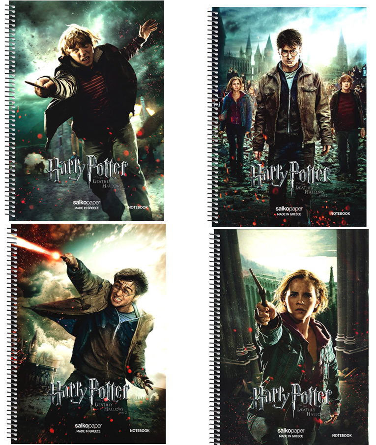 SALKO PAPER - Β5 Τετράδιο Σπιράλ Salko Paper Harry Potter 2 Θεμάτων Ριγέ 60φύλλων 17x25 7202
