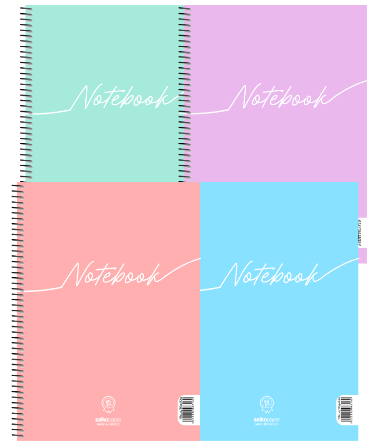 SALKO PAPER - Β5 Τετράδιο Σπιράλ Salko Paper NOTEBOOK 2 Θεμάτων Ριγέ 60 φύλλων 17x25 6312