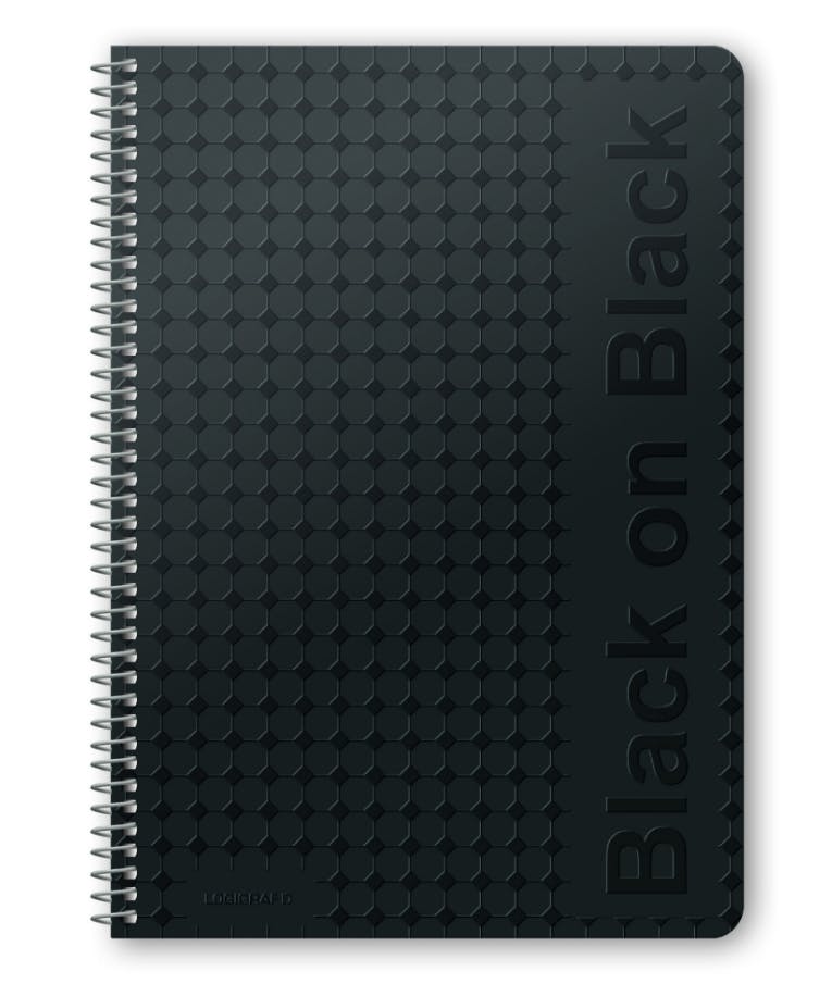 Α4 Τετράδιο Σπιράλ BLACK ON BLACK 60 φύλλων 2 Θεμάτων Ριγέ WIRELOCK 00122