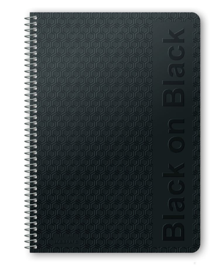 Α4 Τετράδιο Σπιράλ BLACK ON BLACK 90 φύλλων 3 Θεμάτων Ριγέ WIRELOCK 00123