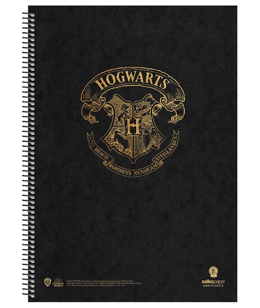 SALKO PAPER - Β5 Τετράδιο Σπιράλ 30 φύλλων 1 Θέμα Ριγέ 17x25 SALKO Harry Potter Hogwarts 7351