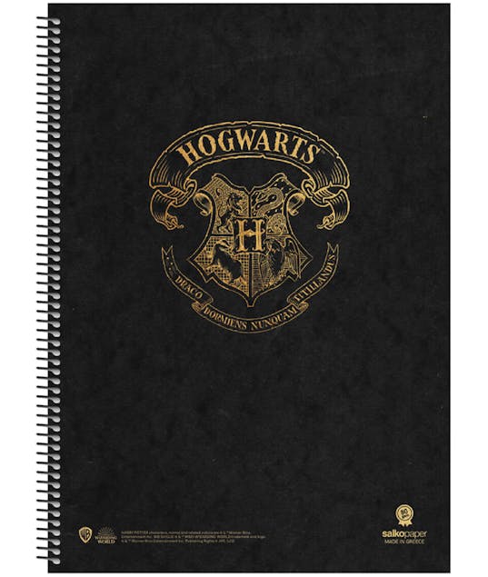 SALKO PAPER - Α4 Τετράδιο Σπιράλ Salko Paper Harry Potter HOGWARTS 3 Θεμάτων Ριγέ 90 φύλλων 21x29 7358
