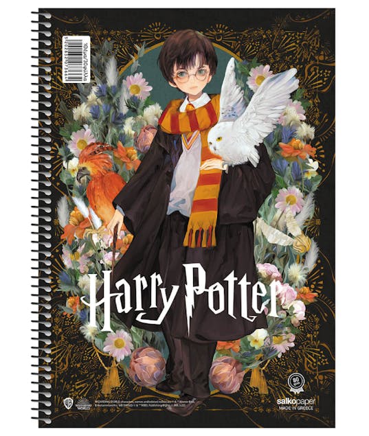 SALKO PAPER - Β5 Τετράδιο Σπιράλ Salko Paper Harry Potter 2 Θεμάτων Ριγέ 60 φύλλων 17x25 7362