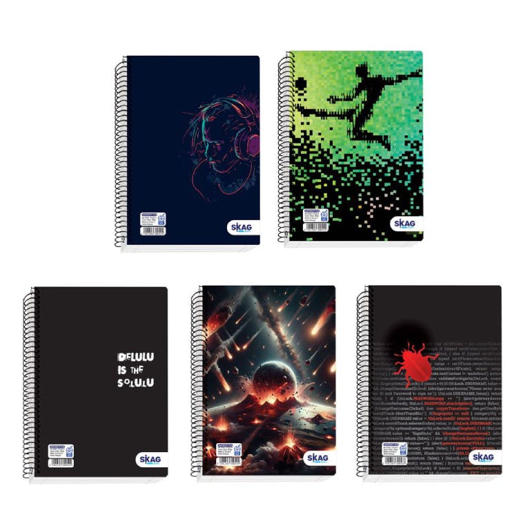 B5 Τετράδιο Σπιράλ 17x25 60 φύλλων 2 Θέματα Ριγέ UNIVERSITY FUN   Ν.9242 300551