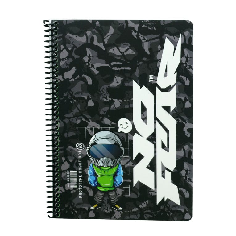 B5 Τετράδιο Σπιράλ NO FEAR ROBOT-DOODLES 2 Θεμάτων 70 φύλλων Ριγέ 17x25 348-43402 