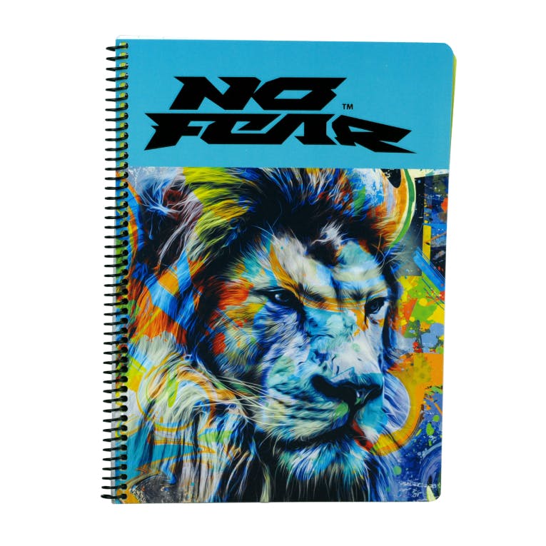 B5 Τετράδιο Σπιράλ NO FEAR FLUO LION-GRADIENT BLUE2 Θεμάτων 70 φύλλων Ριγέ 17x25 348-45440