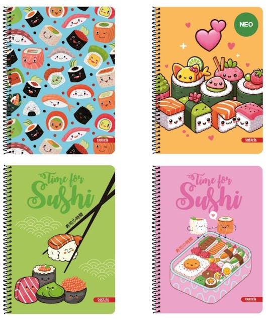 TETTRIS - Tettris B5 Τετράδιο Σπιράλ  B5-3Θ-194 17x24 90 φύλλα 3 θέματα SUSHI 21319434