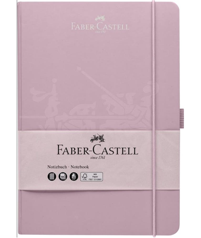 Σημειωματάριο Ατζέντα Notebook Ριγέ Ροζ με λάστιχο Faber-Castell A6 9x14 εκ. 194 σελίδων | 100g/m2 RR10-027-828