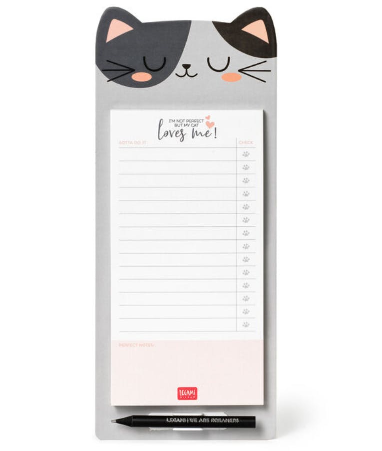 Legami Don't Forget - Magnetic Notepad Kitty  Μαγνητικό Pad Σημειώσεων Γατούλα με Μολύβι Ριγέ 60φ  11x28 MNP0084