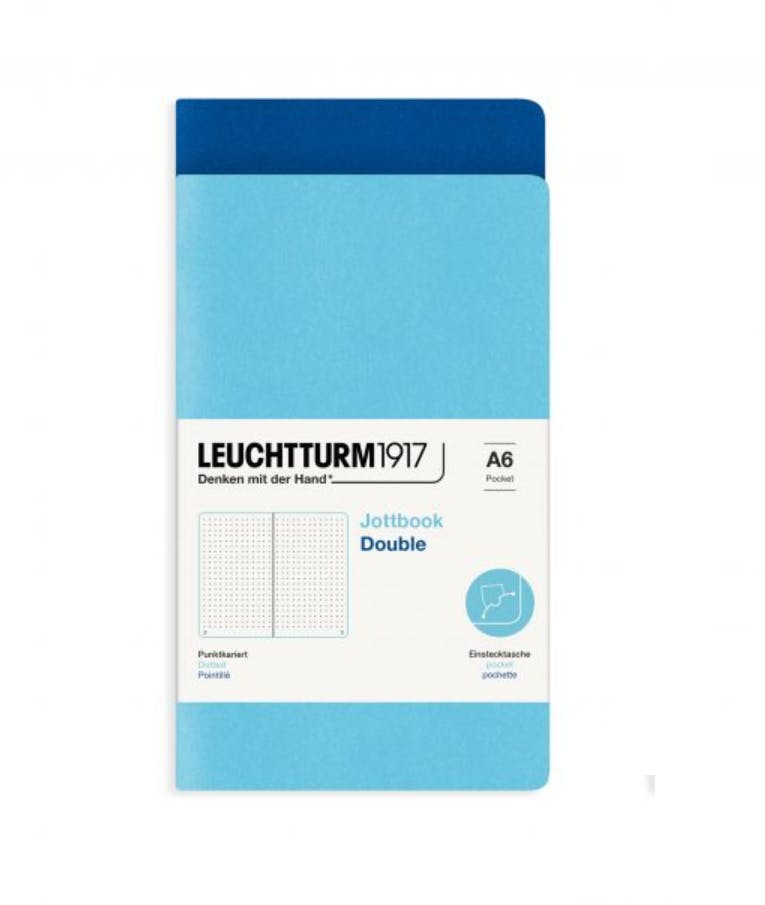 LEUCHTTURM1917 - Leuchtturm1917 A6 Jottbook Double Dotted Soft Cover Ice and Royal Blue - 2 x Α6 Σημειωματάρια | 9x15 59 pages 80gr  362717