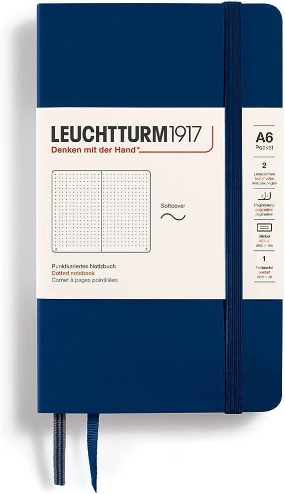 LEUCHTTURM1917 - Leuchtturm1917 A6 Jottbook Double Dotted Soft Cover Navy Blue - Α6 Σημειωματάριο με Τελείες | 9x15 59 pages 80gr  349304