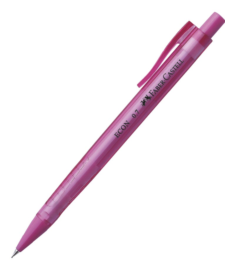 Faber-Castell Econ Μηχανικό Μολύβι Economy 0.7mm με Γόμα Pink Ροζ 134328