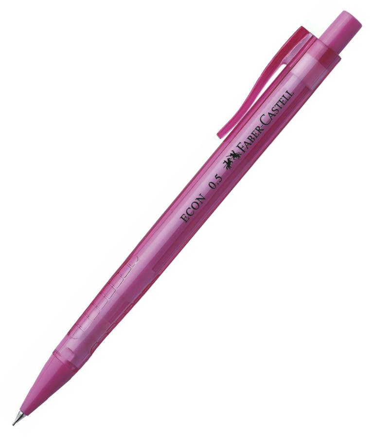 Faber-Castell Econ Μηχανικό Μολύβι Economy 0.5mm με Γόμα Pink Ροζ 134228