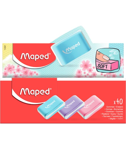 MAPED - Maped Γόμα ESSENTIALS Soft Χρωματιστή Διάφορα Χρώματα Παστέλ  112921