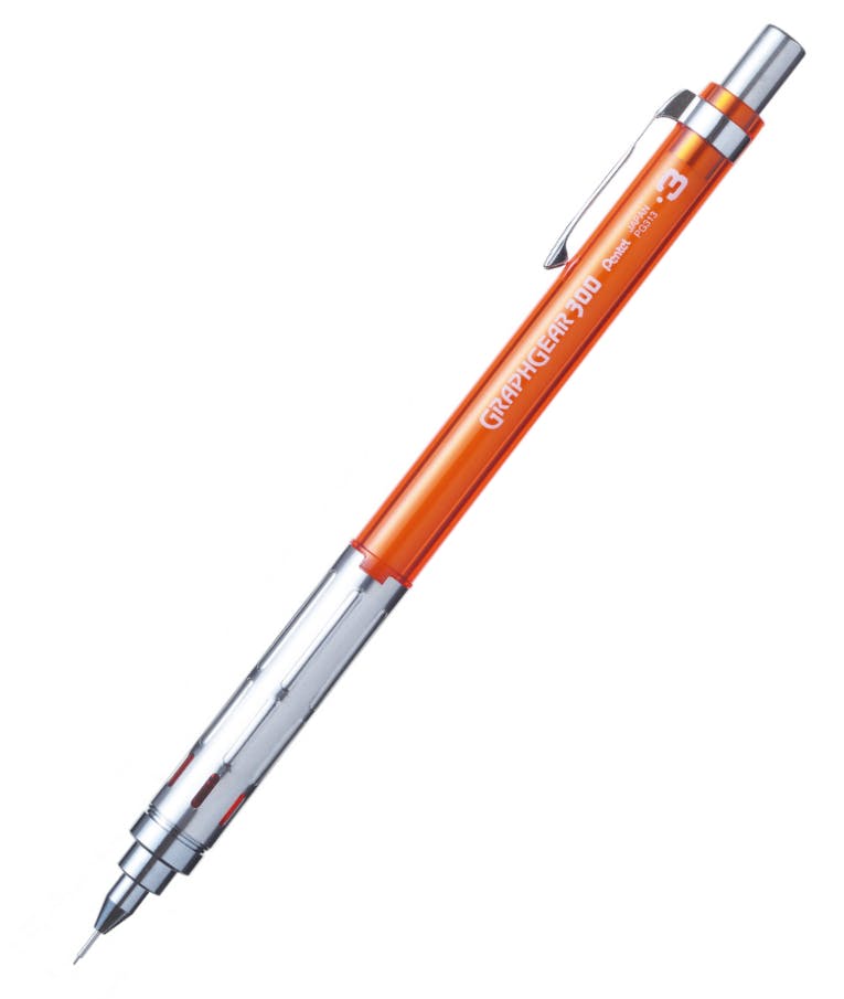 Μηχανικό Μολύβι Pentel Graphgear300 0,3 mm Πορτοκαλί GRAPHGEAR 300 PG313-TFX