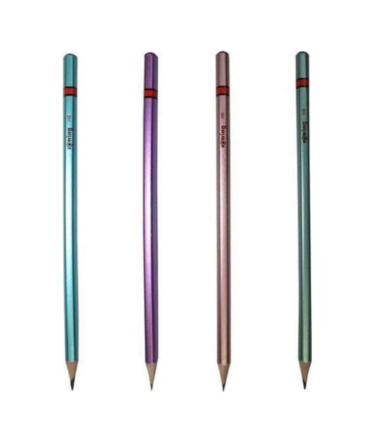 ROTRING - Rotring Μολύβι Wooden Pencil Metallic HB ( 4 Χρώματα) (2090067) B/P/R/G