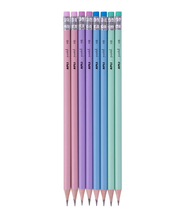 Apli Nordik Pencils Σετ 8 Μολύβια HB με Γόμα Pal Colors 18824