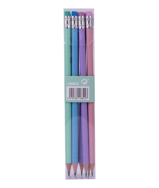 APLI - Apli Nordik Pencils Σετ 8 Μολύβια HB με Γόμα Pal Colors 18824