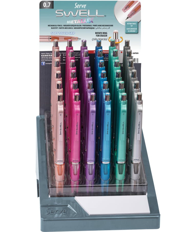SERVE - Serve Μηχανικό Μολύβι  SWELL METALLIC Mechanical Pensil 0.7mm  Διάφορα Μεταλλικά Χρώματα  0.93.081
