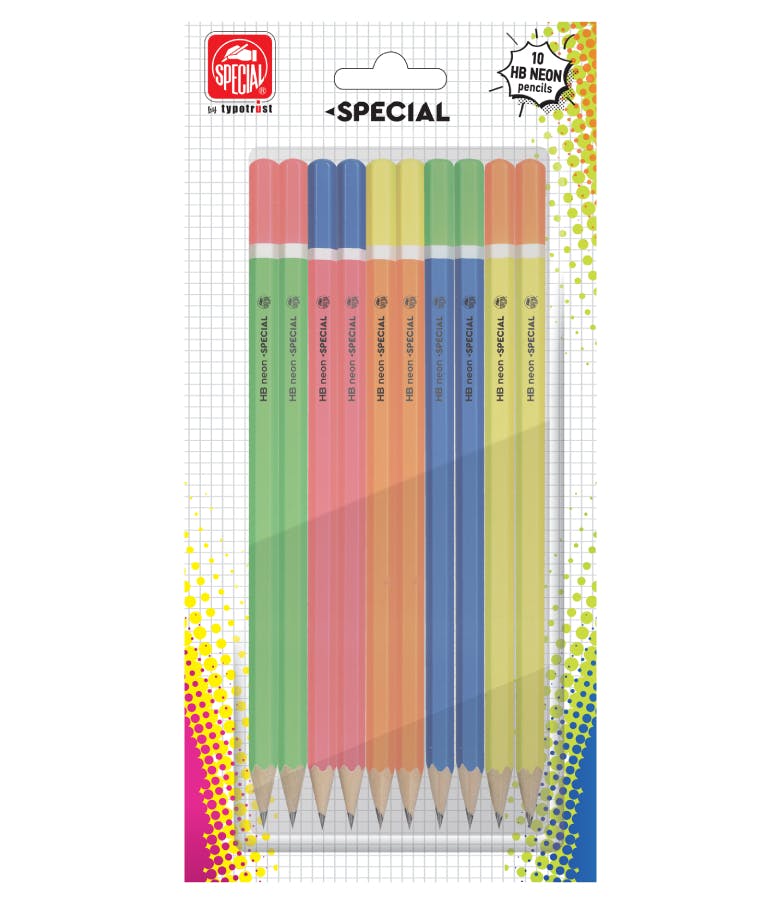 ΗΒ Σχολικό Μολύβι SPECIAL Typotrust Neon 10 τεμαχίων sp01282-99